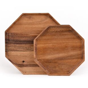 批发创意 无漆悬空八角形木托盘 相思木功夫茶盘 零食点心木盘子