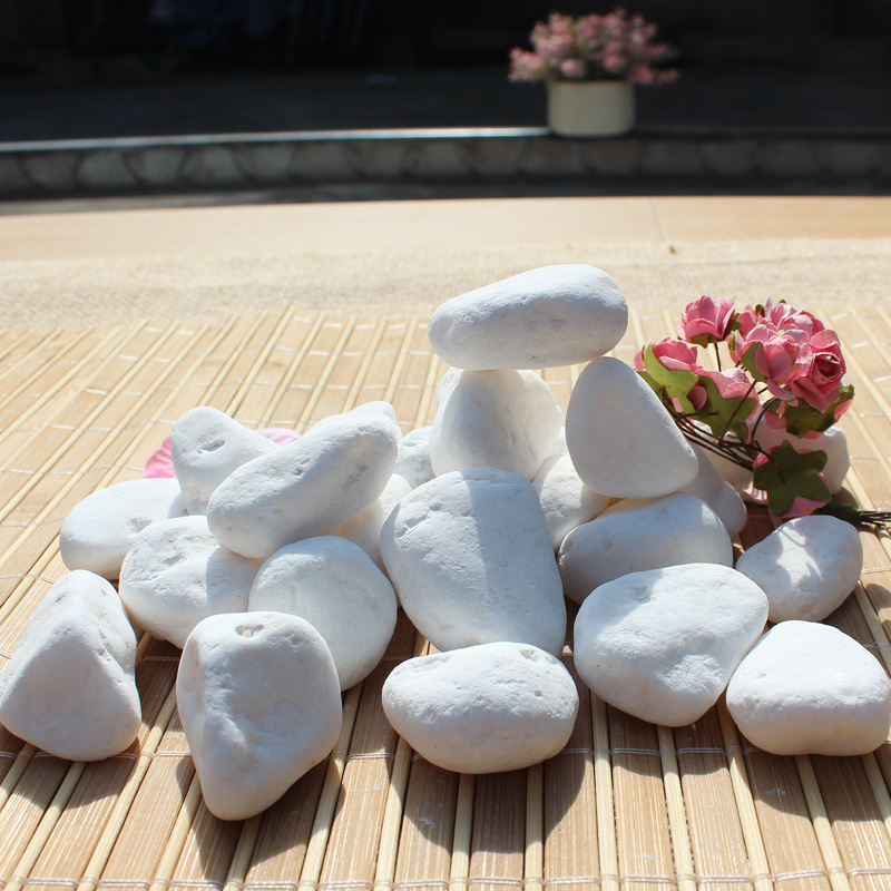 园艺花盆洒面装饰白石子3-10mm纯白色花盆容器配景白玉石