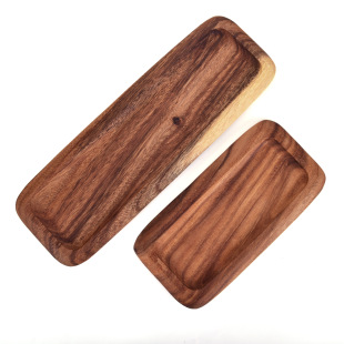 创意日式实木方形盘子 相思木水果蛋糕盘子 原木木质托盘餐盘