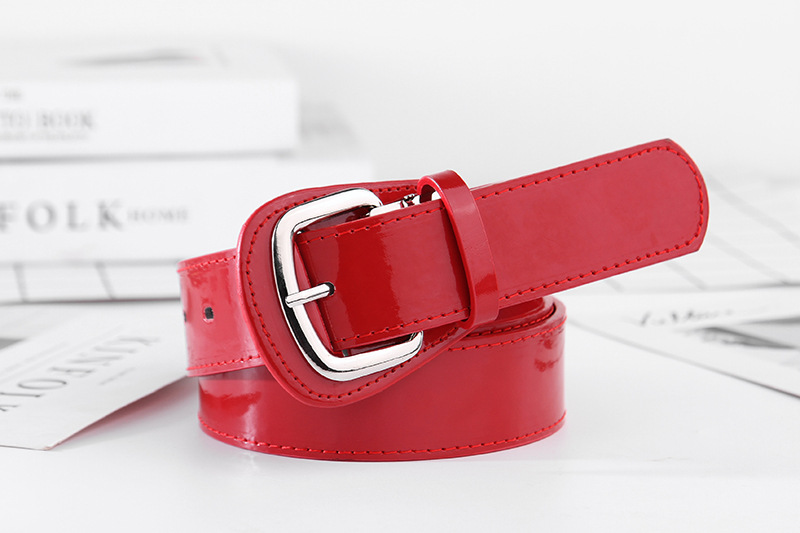 棒球腰带镜面红色