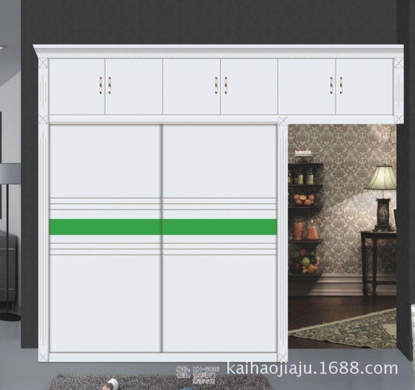 凯奇38白色烤漆叉色滑门衣柜