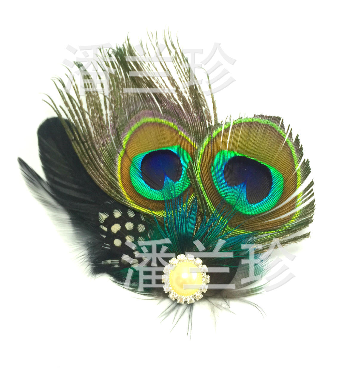 2孔珍珠毛加蓝毛加小号多宝钻11X9.5