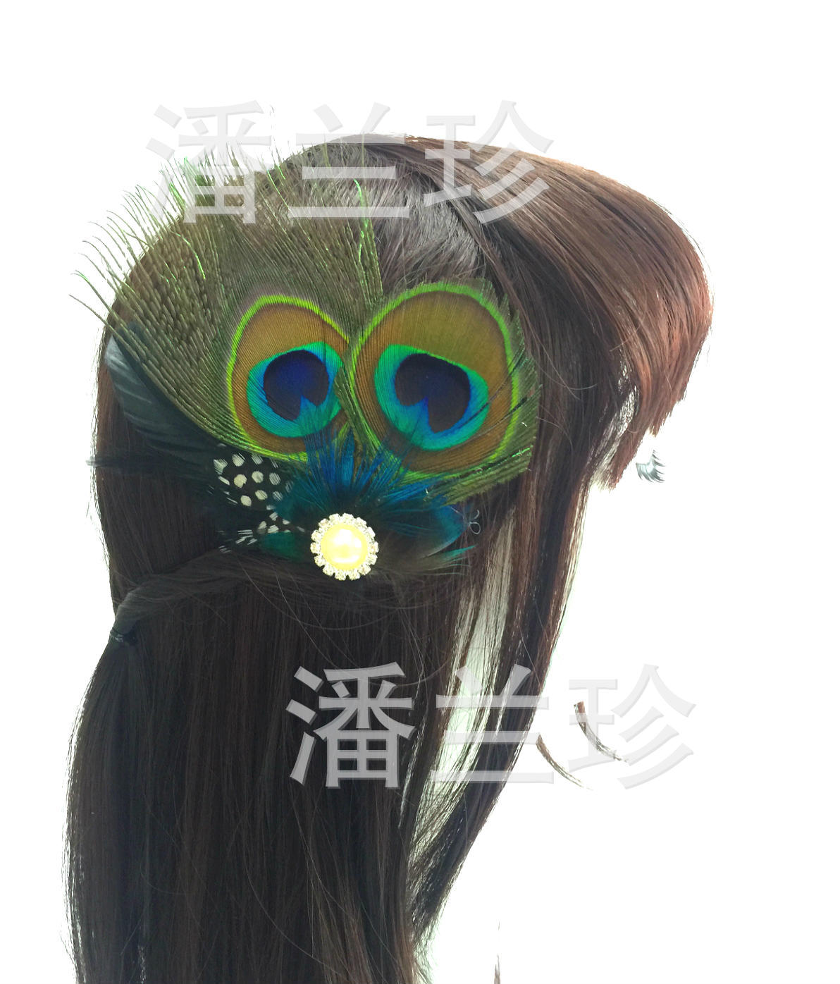 2孔珍珠毛加蓝毛加小号多宝钻11X9.5，