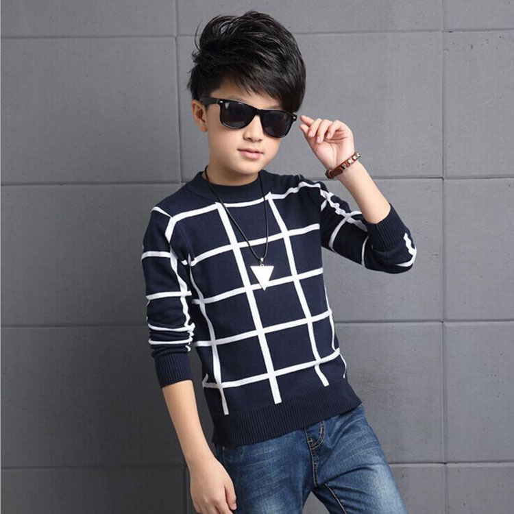 750格子大童藏蓝