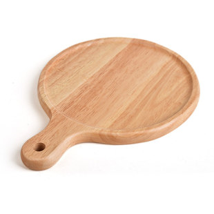 批发橡胶木创意特色面包板 圆形披萨木盘 盘子