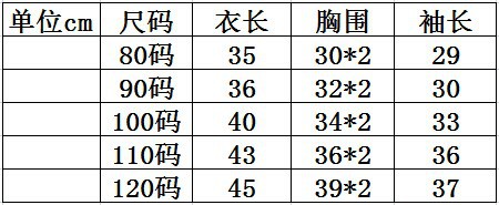 80-120外套尺码