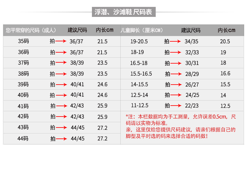 拖鞋尺码