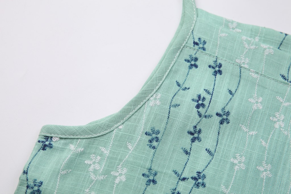 7棉麻-绿色碎花吊带裙 (5)