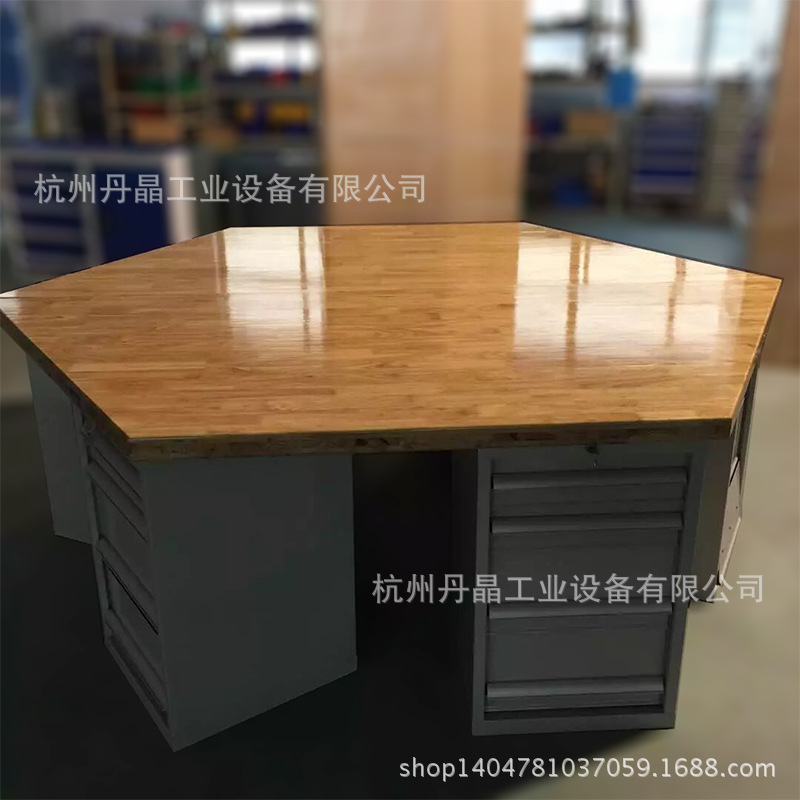 六角工作台 实木3