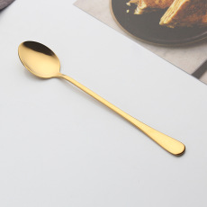 1010不锈冰勺搅拌勺子调羹韩国加厚长柄甜品长咖啡勺定制logo