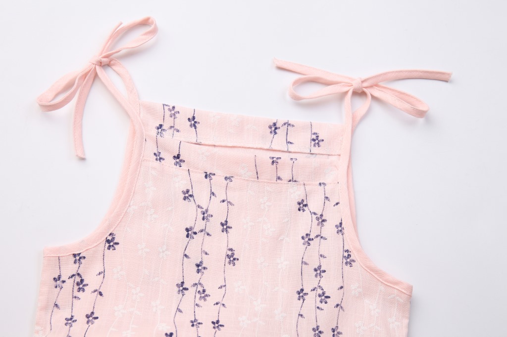 4棉麻-粉红色小花吊带裙 (4)