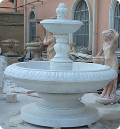 双层简约大理石喷泉