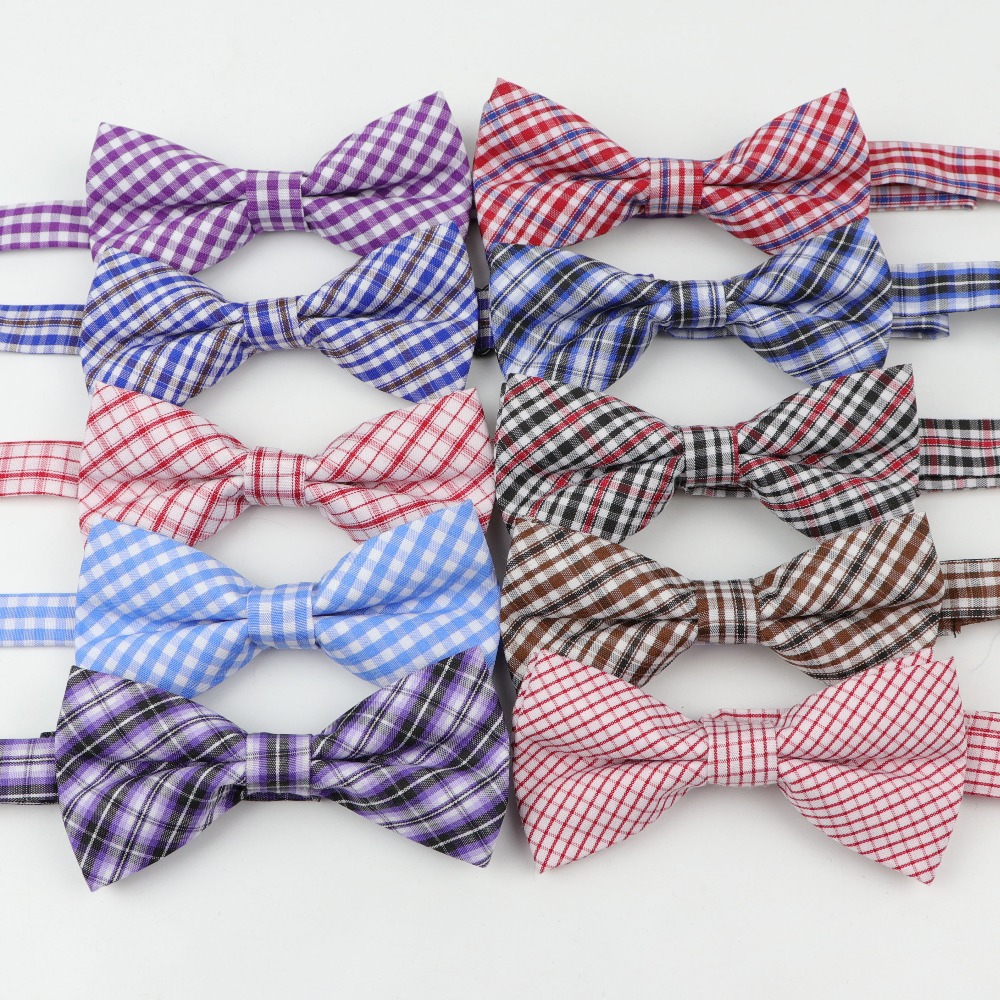 Plaid-Kids-Bowtie-Cotton-Polye