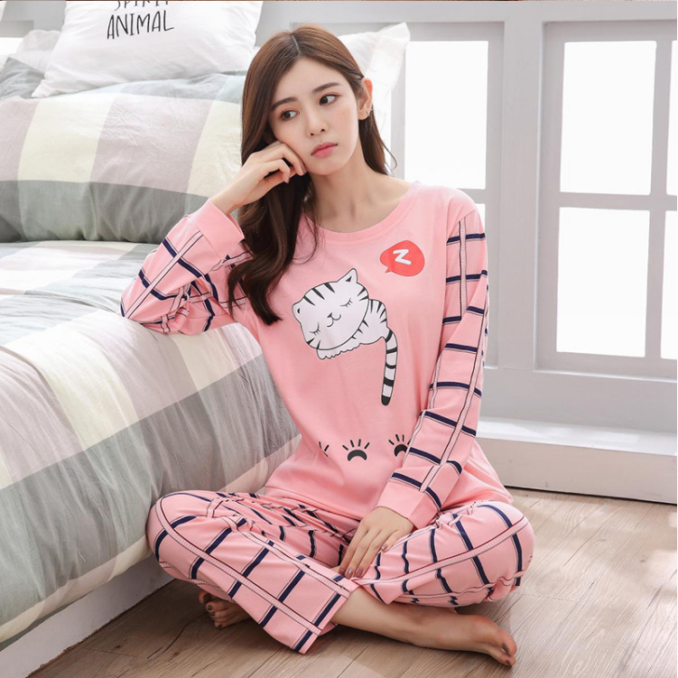 （38）格子长尾猫-粉-长