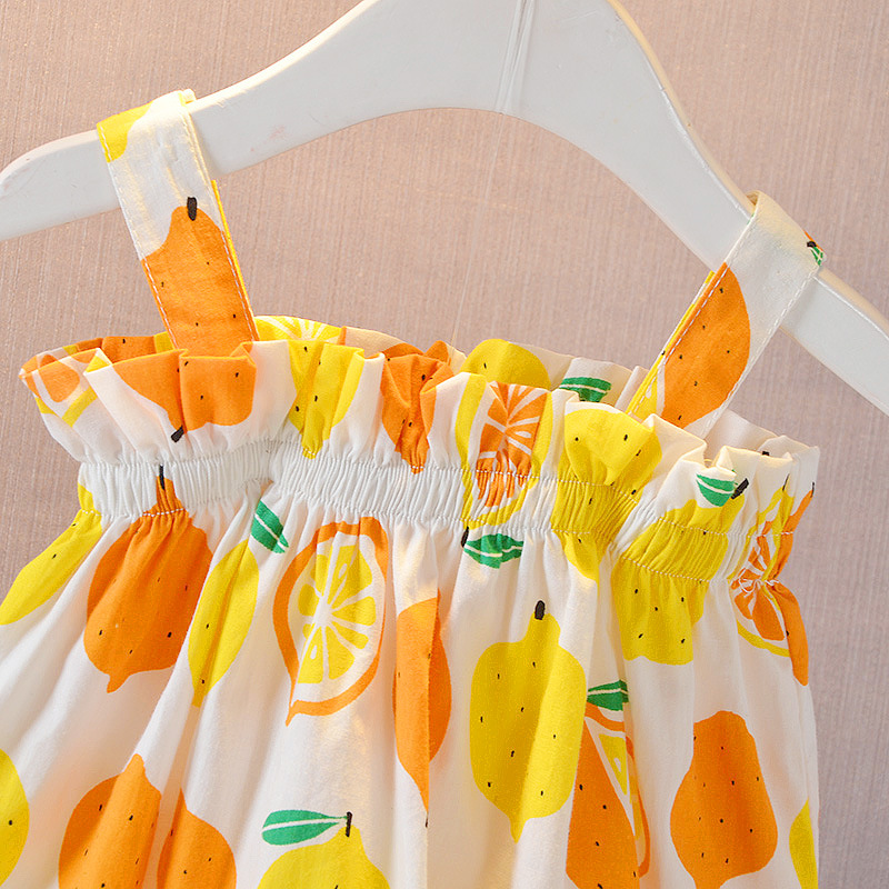 柠檬吊带裙套