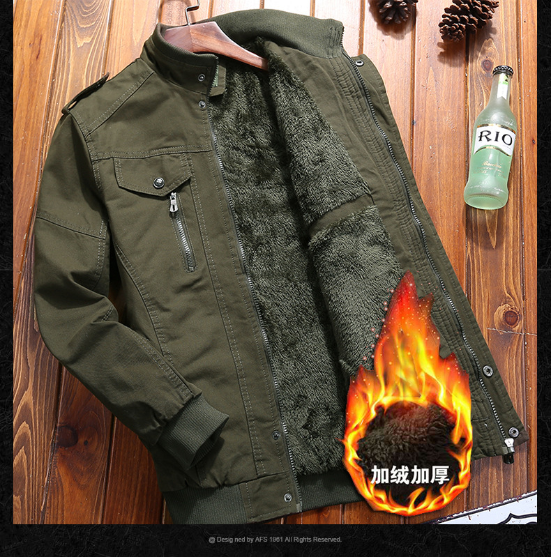 8-纯棉夹克男水洗军装工装夹克大码男装