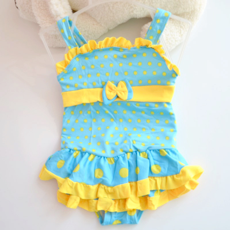 ZK71100200 蓝底黄边圆点连体