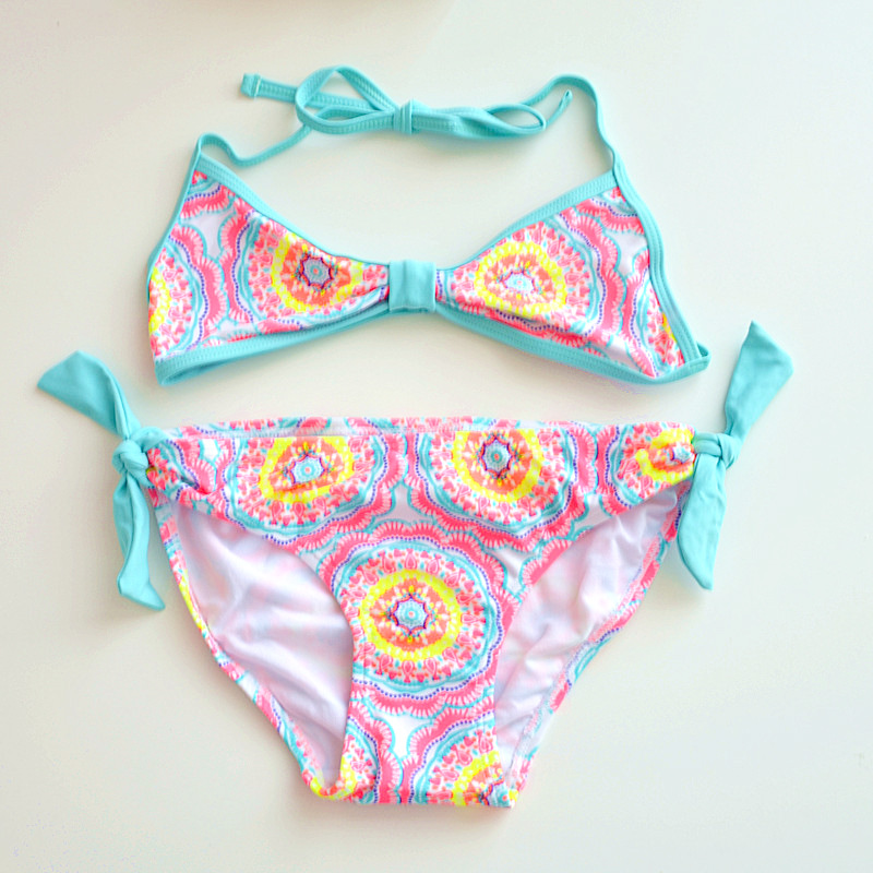 ZK70301200 蓝色荧光花朵比基尼