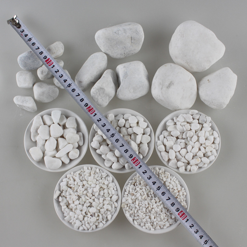 园艺花盆洒面装饰白石子3-10mm纯白色花盆容器配景白玉石