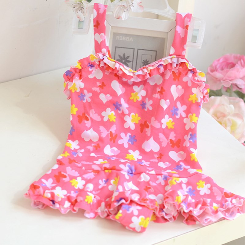 ZK71100500 粉色碎花蝴蝶连体