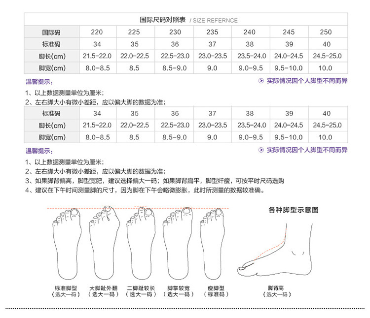 尺码表