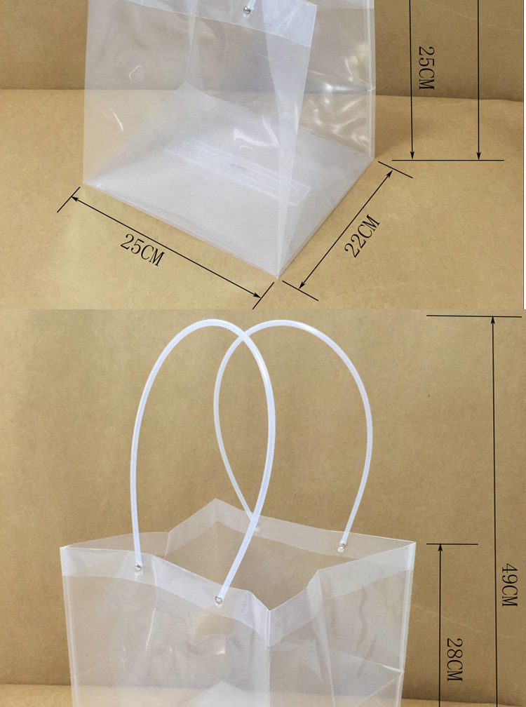 透明正方手提袋 鲜花袋插花配材袋糠果婚庆婚礼品手提