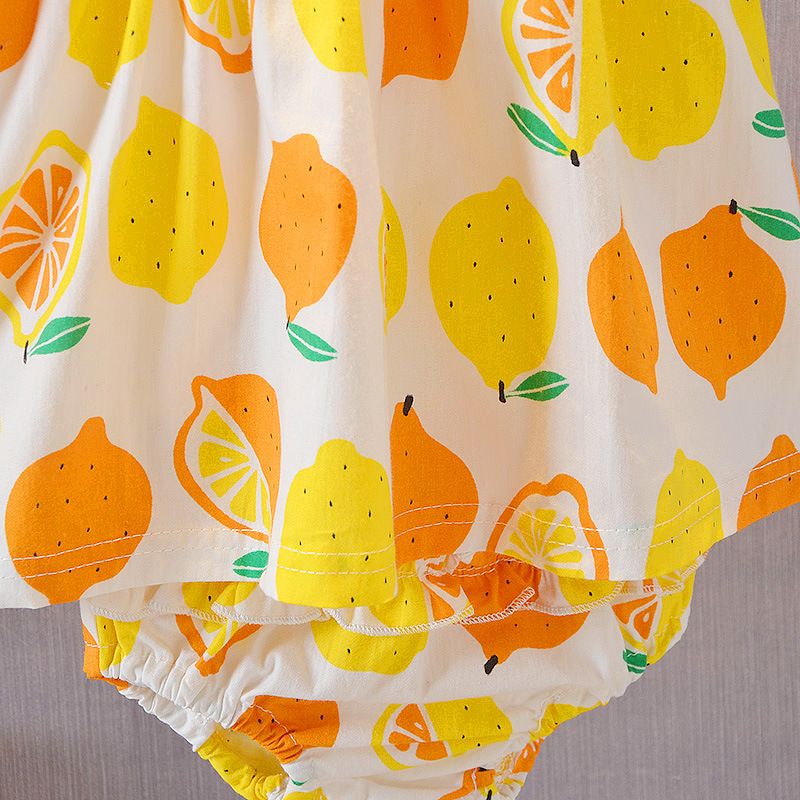 柠檬吊带裙套