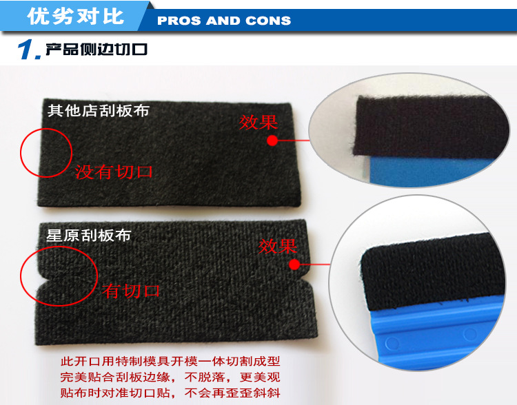 帮手描述图：刮板带毛绒布贴膜防刮花羊毛贴片车身改色膜广告墙纸