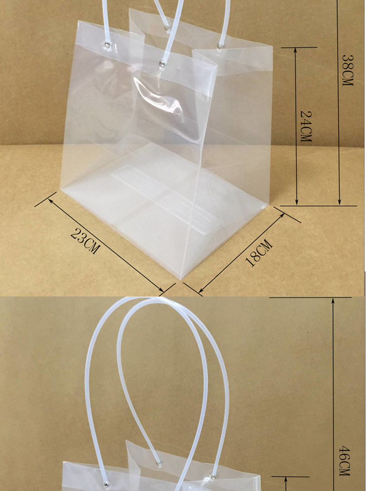 透明正方手提袋 鲜花袋插花配材袋糠果婚庆婚礼品手提