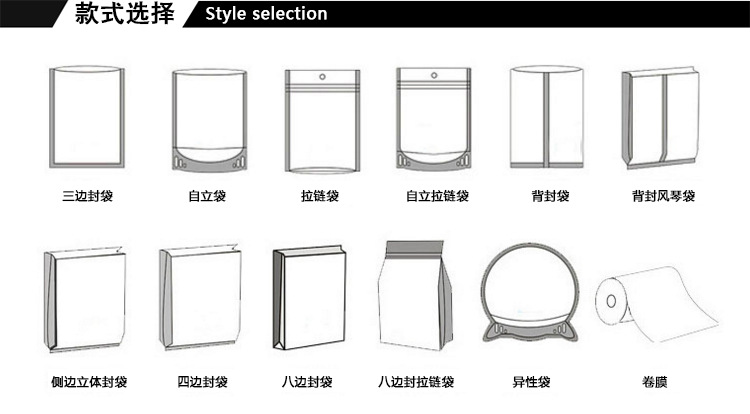 磨砂透明干果食品包装袋 自封袋现货 糖果自立塑料袋定制logo