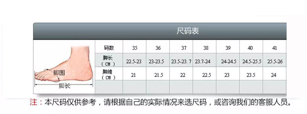 尺码表