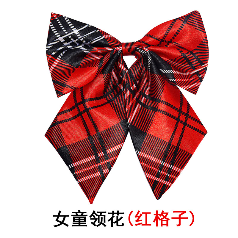 女童领花-红格色2