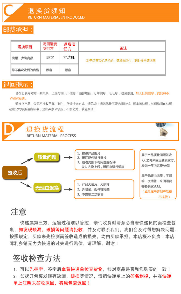 退换货须知
