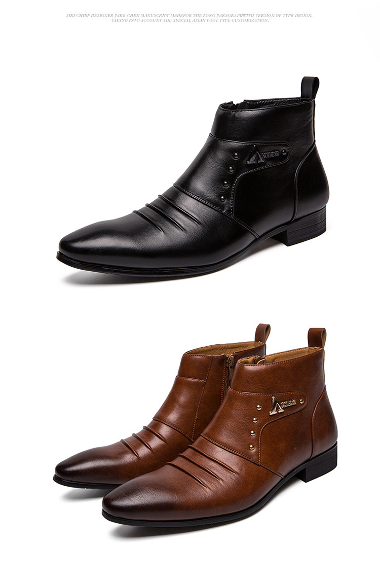 英伦皮鞋男韩版尖头潮鞋