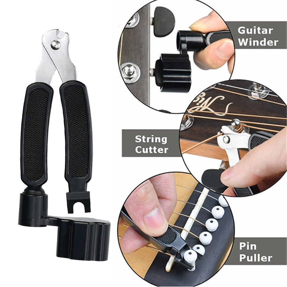 吉他三合一工具黑色 民谣吉他琴弦黄色 擦弦布