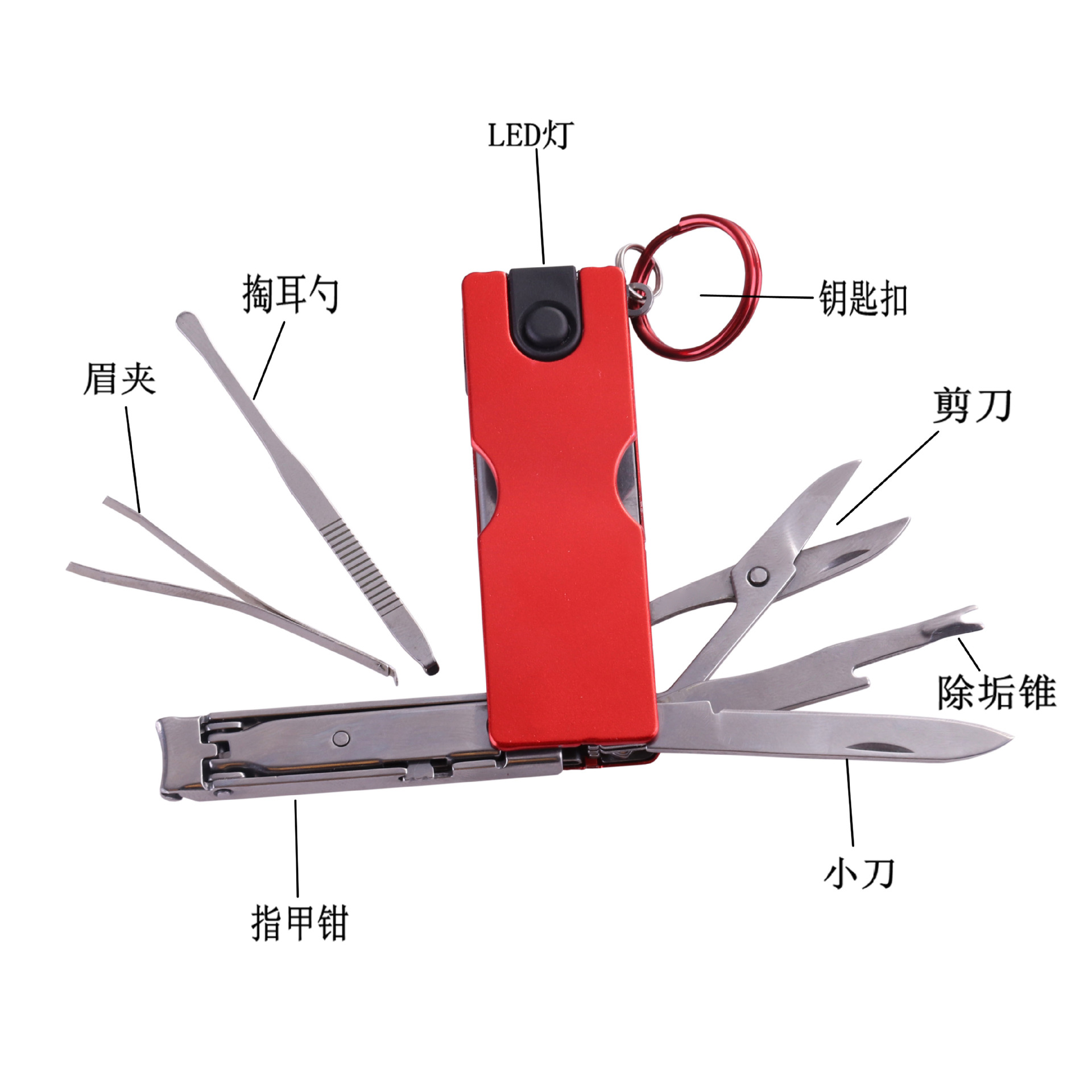 9803KL带灯美容套 红色