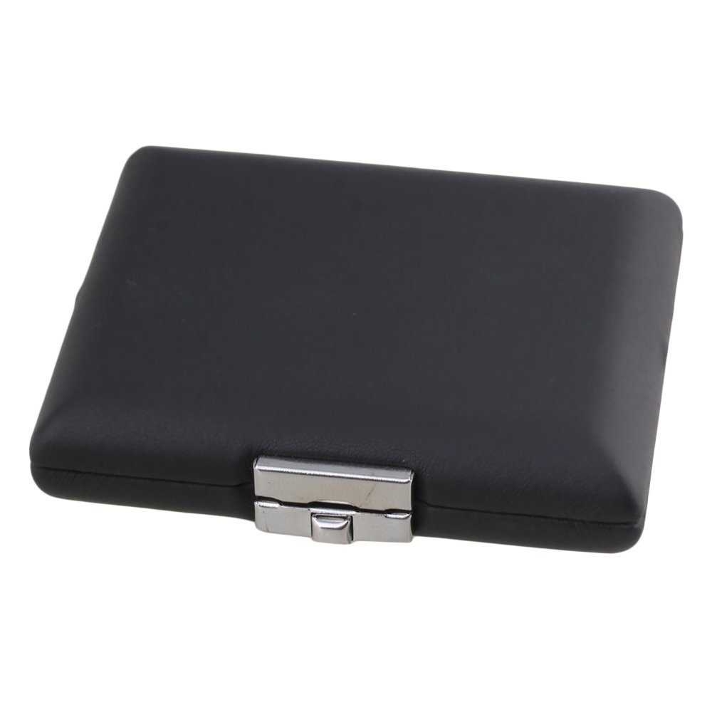 3只装PU革巴松哨片盒 黑色 实木 外包PU革