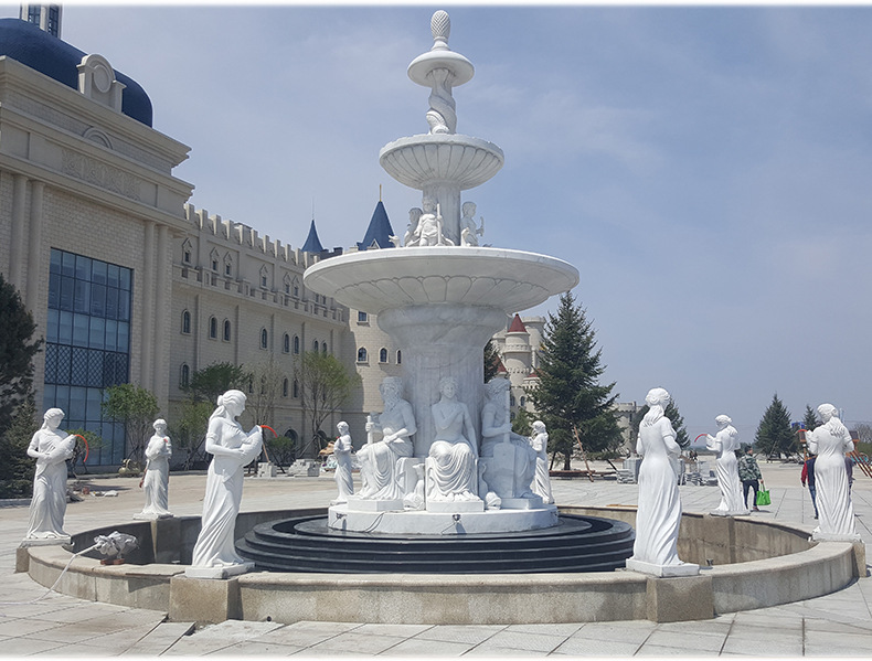 西贝雕刻厂 石雕喷泉 实景安装案例9.jpg