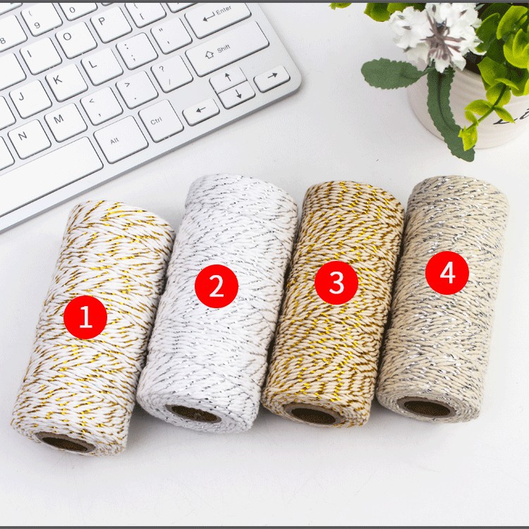 批发四股金银丝漂白本白棉线吊牌绳婚庆装饰包装棉线DIY捆绑棉线