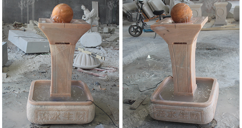 小型景观喷泉，石雕水转球喷泉，小型风水球喷泉,实景组图1.j