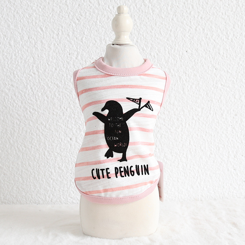 企鹅植绒印花背心