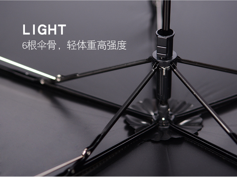 碳纤维超轻五骨三折遮阳伞 羽毛防紫外线黑胶布铅笔伞