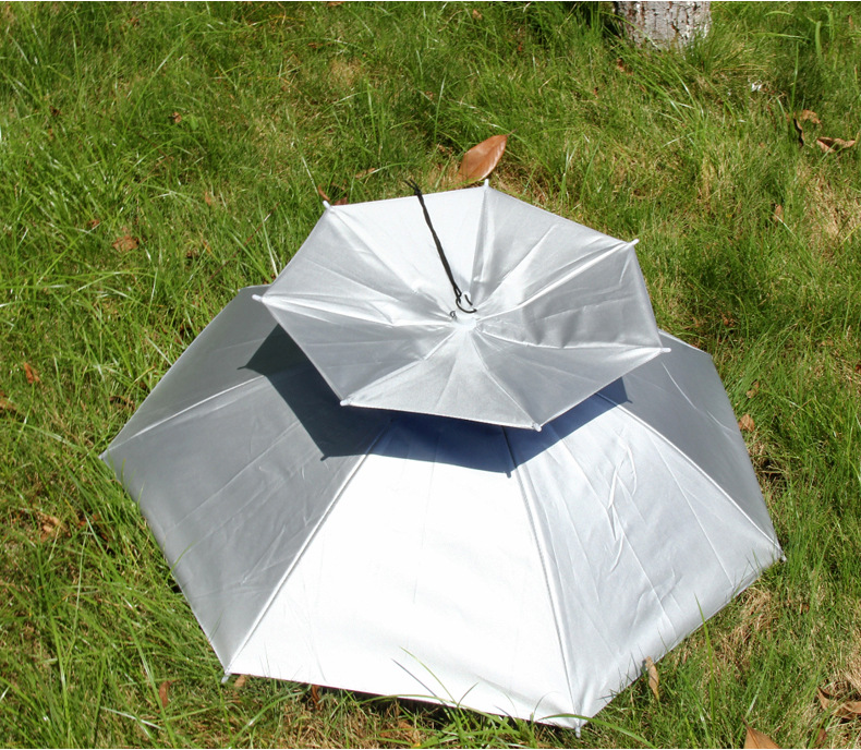 伞帽双层防风钓鱼伞 头戴伞 户外 折叠 雨伞帽子