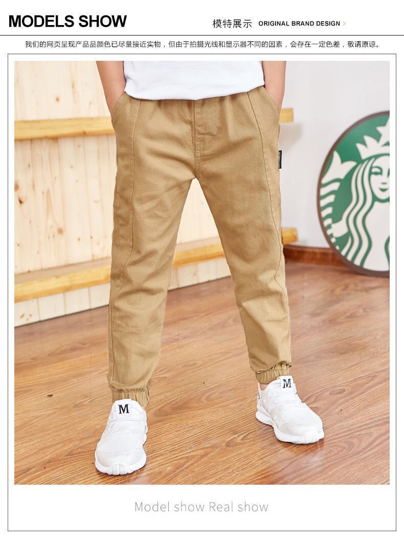 帮手描述图：童装男童裤子韩版休闲裤儿童春秋长裤2019春装中