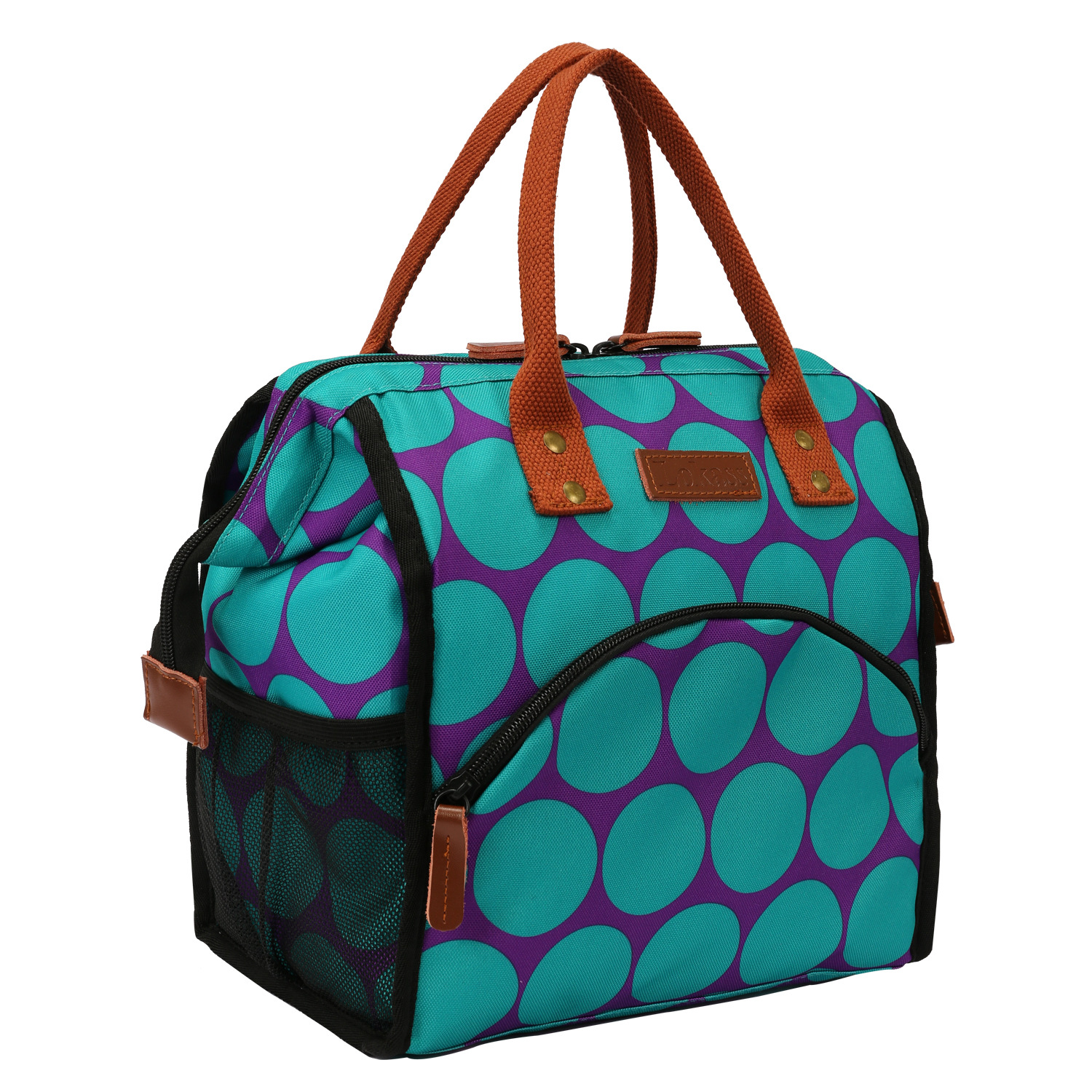 ST-LO8229-ZDLBD 午餐包-紫底绿波点