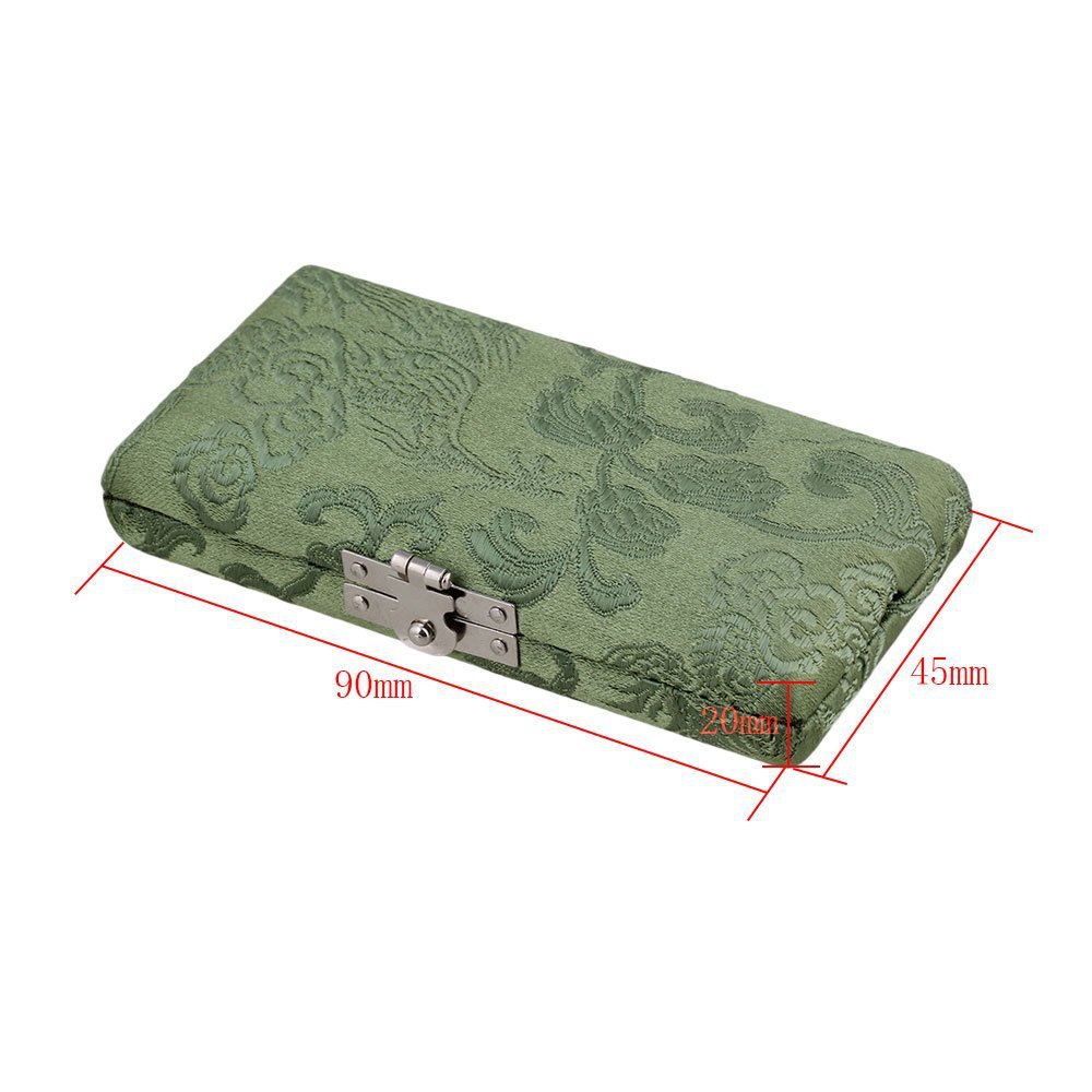 3只装丝绸双簧管哨片盒 绿色 乐器配件