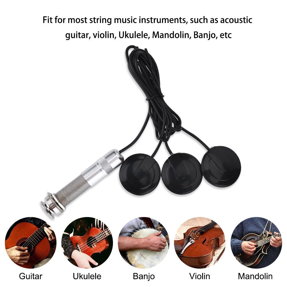 曼陀铃吉他尤克里里拾音器传感器3个传感片不带孔