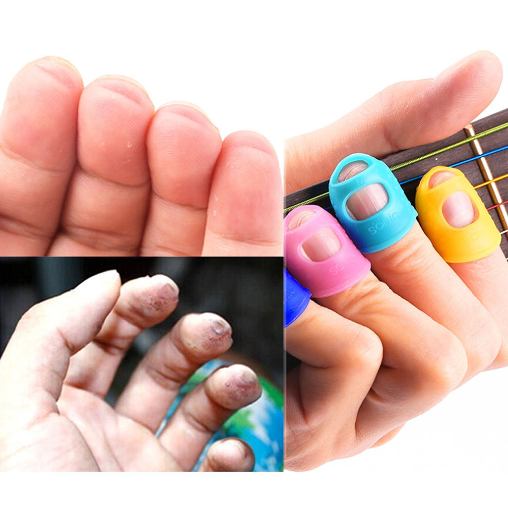 4套20PCS硅胶防痛指套 10PCS美妙拨片