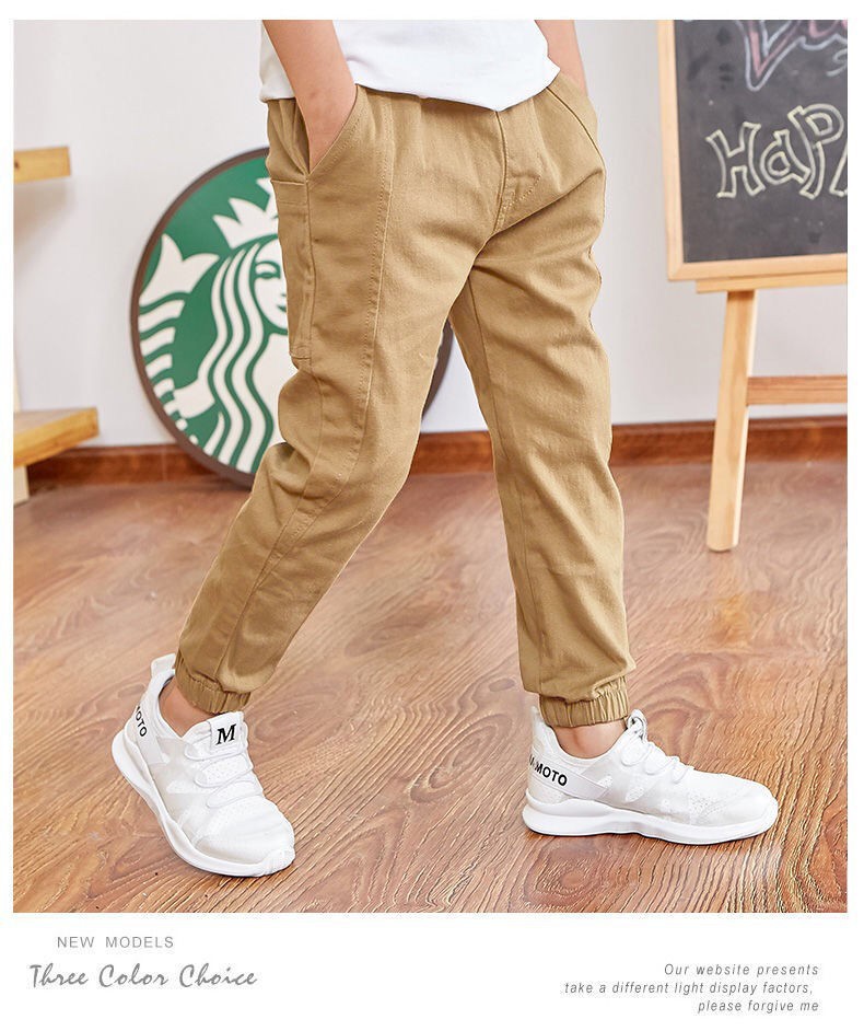 帮手描述图：童装男童裤子韩版休闲裤儿童春秋长裤2019春装中