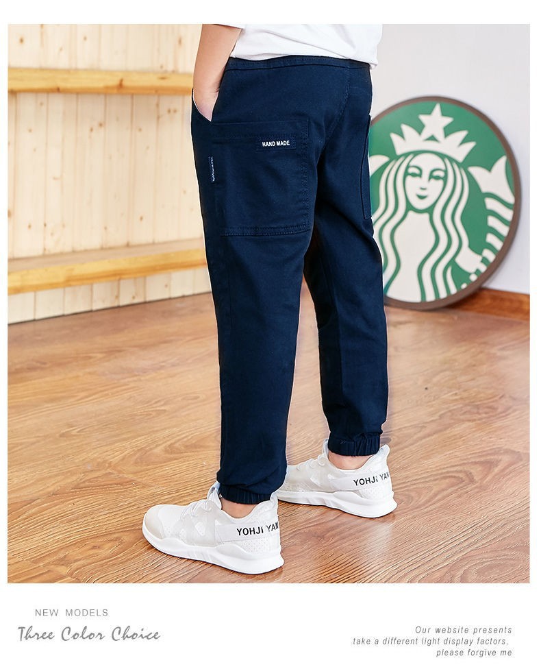 帮手描述图：童装男童裤子韩版休闲裤儿童春秋长裤2019春装中